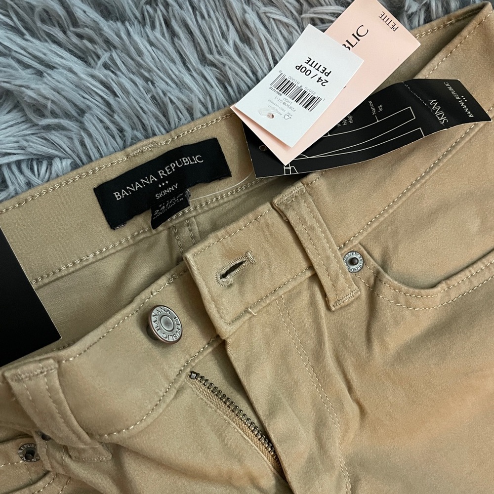NWT Banana Republic Womens Tan Petite Skinny Khaki Dress Pants - Picture 5 of 12